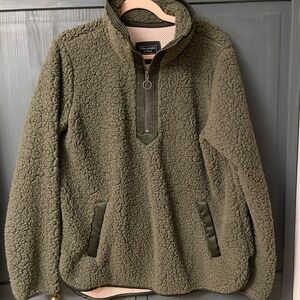 Abercrombie & Fitch Olive Green Sherpa Hoodie